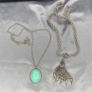 Elegant Silver and Turquoise Pendant Necklace